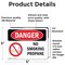 Signmission No Smoking Propane Danger Sign, Vinyl Decal, 5in W x 3.5in L, 2PK OS-2PACK-DS-D-35-L-1489 - alternate 7